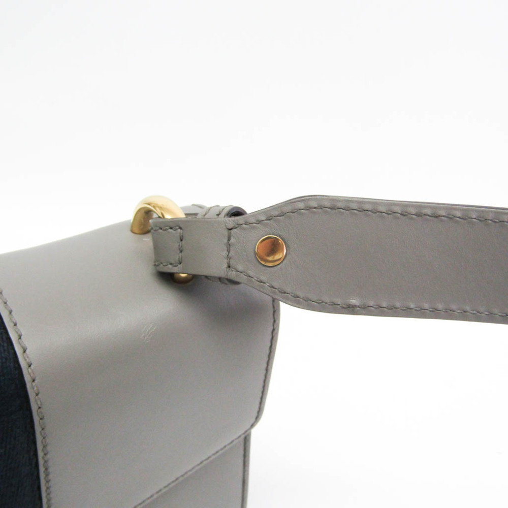 GUCCI Authentic Gray Leather Sylvie Shoulder Bag - Picture 8 of 16